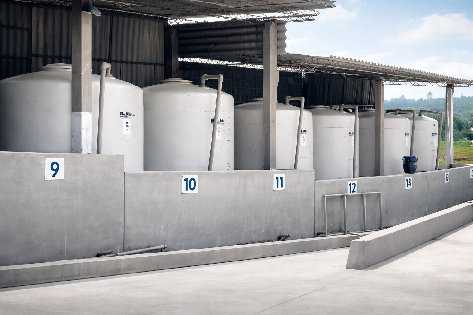 Estrutura operacional antiga da Suzanil com tanques industriais em Suzano